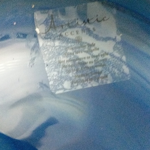 Set of 4 Swirl Glass Blue Side Salad Plates - Picture 2 of 4